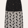 tss black mini skirt with floral lace front view