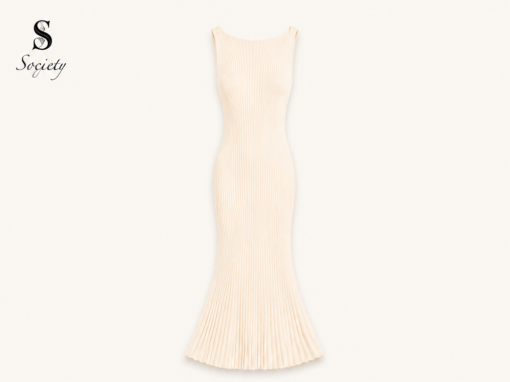tss white ribbed dress frt view